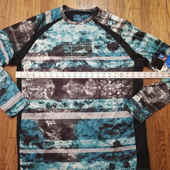 Pelagic VaporTek Mens long Sleeve performance Shirt Size M NEW Fishing Uv Cool - Picture 6 of 8